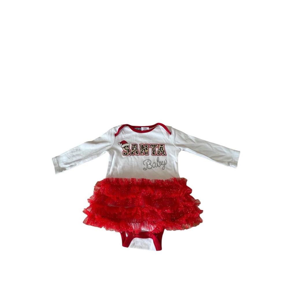 Childz Play Santa Baby Snap Bottom One Piece With Tutu Size 6/9 Months‎